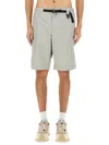 Moncler Bermuda Shorts With Elastic Waistband And Pockets In Grey