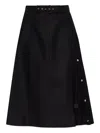 Moncler Belted Button-fastening Midi Skirt In Black
