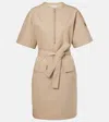 Moncler Belted Midi Dress In Neutral