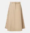 Moncler Belted Cotton Midi Skirt