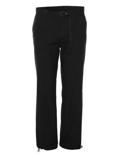 Pre-owned Moncler Belted Cotton Trousers In Black