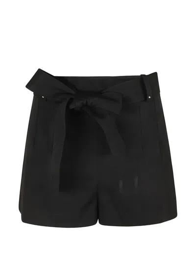 Moncler Belted Darted Shorts In Black
