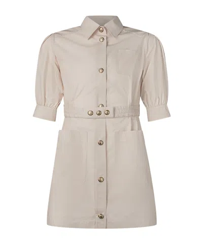 Moncler Belted Dress In Neutral