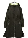 Moncler Belted Hooded Coat In Green