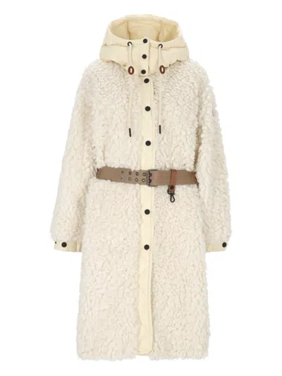 MONCLER BELTED HOODED COAT