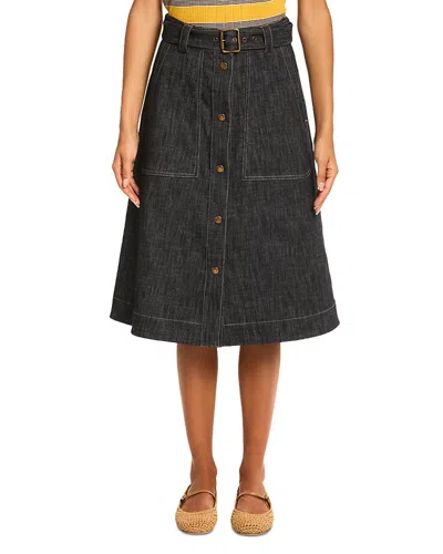 Moncler Belted Midi Skirt In Black