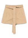 Moncler Cotton Blend Shorts Trousers Beige In Brown