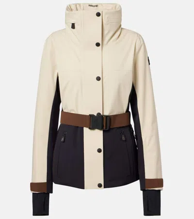 Moncler Belted Ski Jacket In Neutral