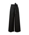 Moncler Tied-waist Trousers In Black