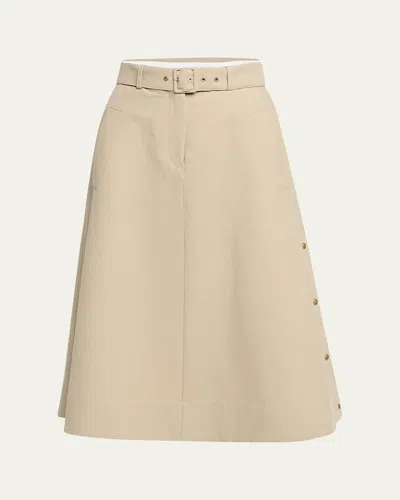 Moncler Belted Utility Skirt In Neutral