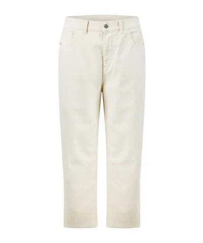 Moncler Cropped Tapered Leg Jeans In Neutral