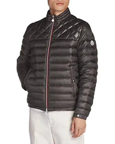 Moncler Benamou Nylon Quilted Full Zip Down Jacket In Black