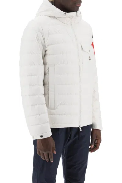Moncler Berard Down Jacket With Tricolor Intarsia In White