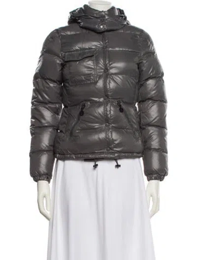 Pre-owned Moncler Berengere Nylon Down Jacket In Gray