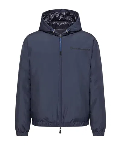 Moncler Berguns Reversible Hooded Down Bomber Jacket In Blue