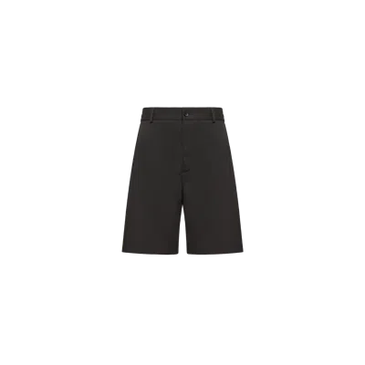 Moncler Wool Blend Gabardine Bermuda Shorts, Men, Black, Size: 52