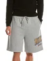 Moncler Grey Logo Print Shorts In Grey