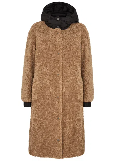 Moncler Bernache Reversible Fleece Coat In Neutral