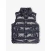 Moncler Navy Bernard Padded Shell-down Vest 6 Months-2 Year In Blue
