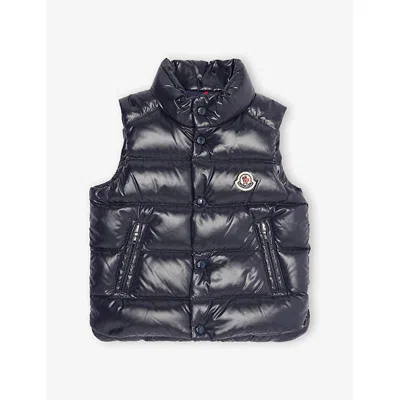 Moncler Babies' Navy Bernard Padded Shell-down Vest 6 Months-2 Year In Blue