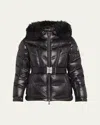 Moncler Bernis Down Ski Jacket With Detachable Shearling Trim In Black