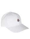 Moncler Mens Logo-patch Cotton Baseball Cap Natural In White