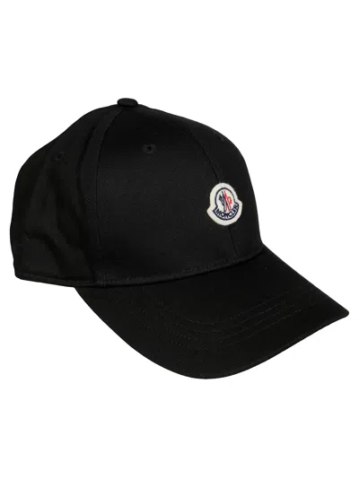 Moncler Logo Cotton-twill Cap In Black