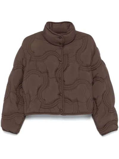 Moncler Beryl Quilted Shell Down Jacket In Brown