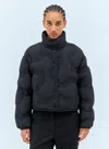 Moncler Navy Beryl Short Down Jacket In Dark Grey