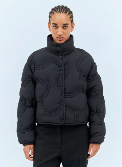 Moncler Navy Beryl Short Down Jacket In Dark Grey