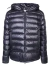 Moncler Men's Besines Hooded Down Jacket In Blue