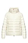 Moncler Drawstring Hood Down Jacket In Bianco