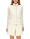 Moncler Padded Vest With High Collar And Pockets In Black