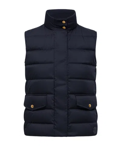Moncler Logo-patch Gilet In Blue