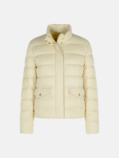 Moncler 'bessettes' Short Ivory White Polyester Down Jacket