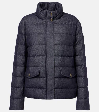 Moncler Bessettez Cotton Down Jacket In Blue