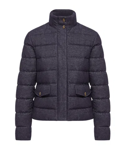 Moncler Bessettez Cotton Short Down Jacket In Blue