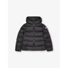 Moncler Black Beulah Hooded Shell-down Jacket 8-14 In Black