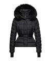 Moncler Beverley Hooded Shearling-trimmed Ski Down Jacket In Black