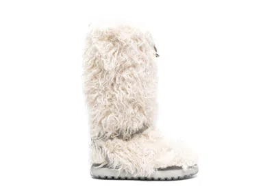 Pre-owned Moncler Beverly Boot (womens) Sneakers In White