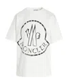 Moncler Bi-colour Logo-print T-shirt In White