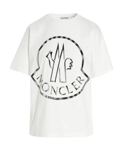 Moncler Bi-colour Logo-print T-shirt In White