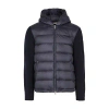 Moncler Padded Hooded Jacket In Blue
