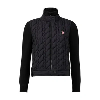 Moncler Bi-material Jacket In Black