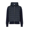 Moncler Long-sleeved Knitted Jacket In Blue