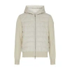 Moncler Bi-material Jacket In Off-white