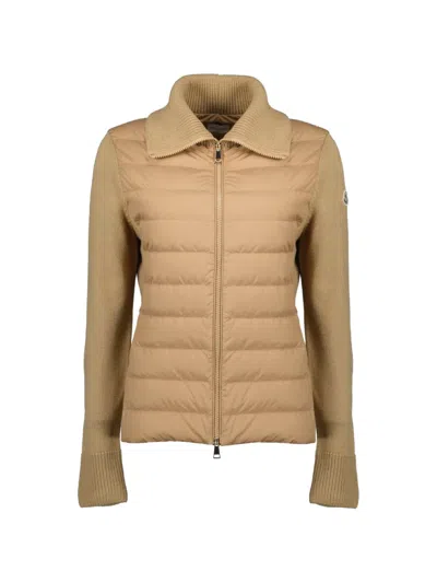 Moncler Bicolor Zip-up Cardigan In Neutral