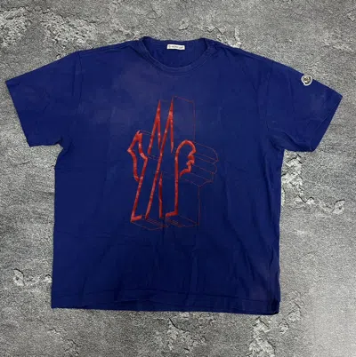 Pre-owned Moncler Big Logo Faded T-shirt Japan Archive Y2k In Multicolor