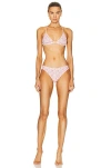 Moncler Logo-print Stretch Bikini In Pink