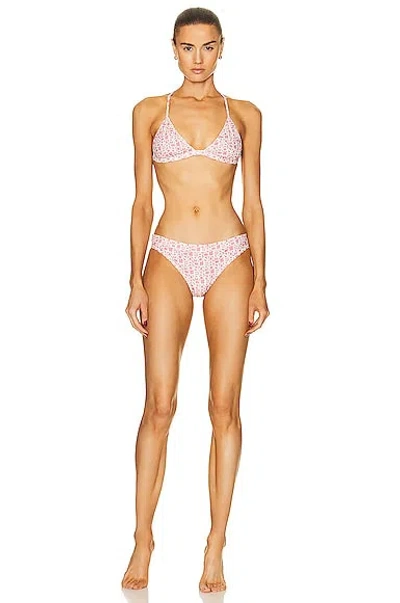 Moncler Logo-print Stretch Bikini In Pink